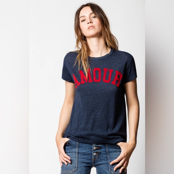 Zadig & Voltaire Tops - Zadig & Voltaire Walk Amour tee in midnight